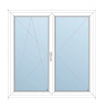 Műanyag kétszárnyas ablak